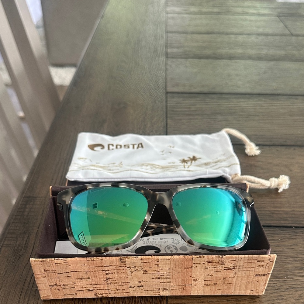 Costa Tortoise Frame with Green Lenses